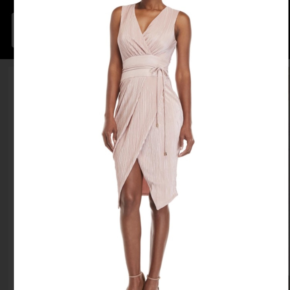 Rachel Roy wrap dress - blush bridesmaid dress